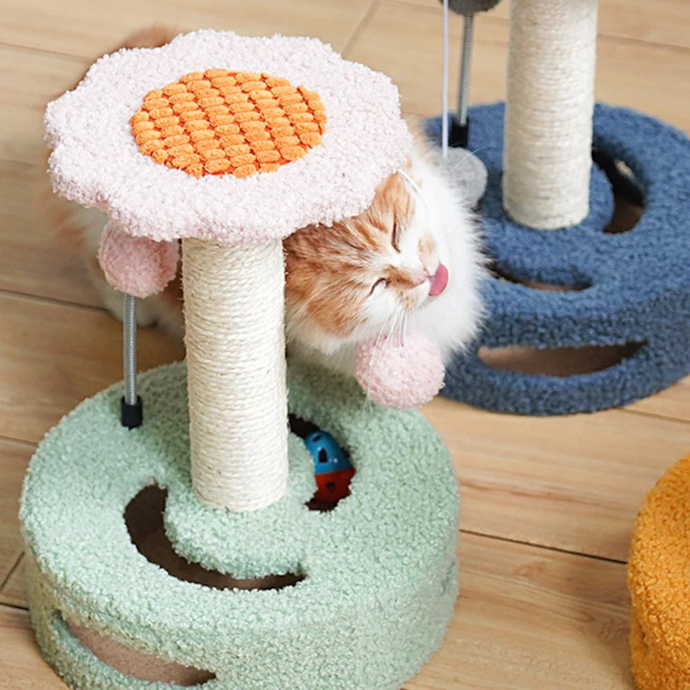 Cat Tree Cat Tower Pet Play Climbing Stand with Dangling Ball for Kittens Adult Cats - Green+Pink - 5
