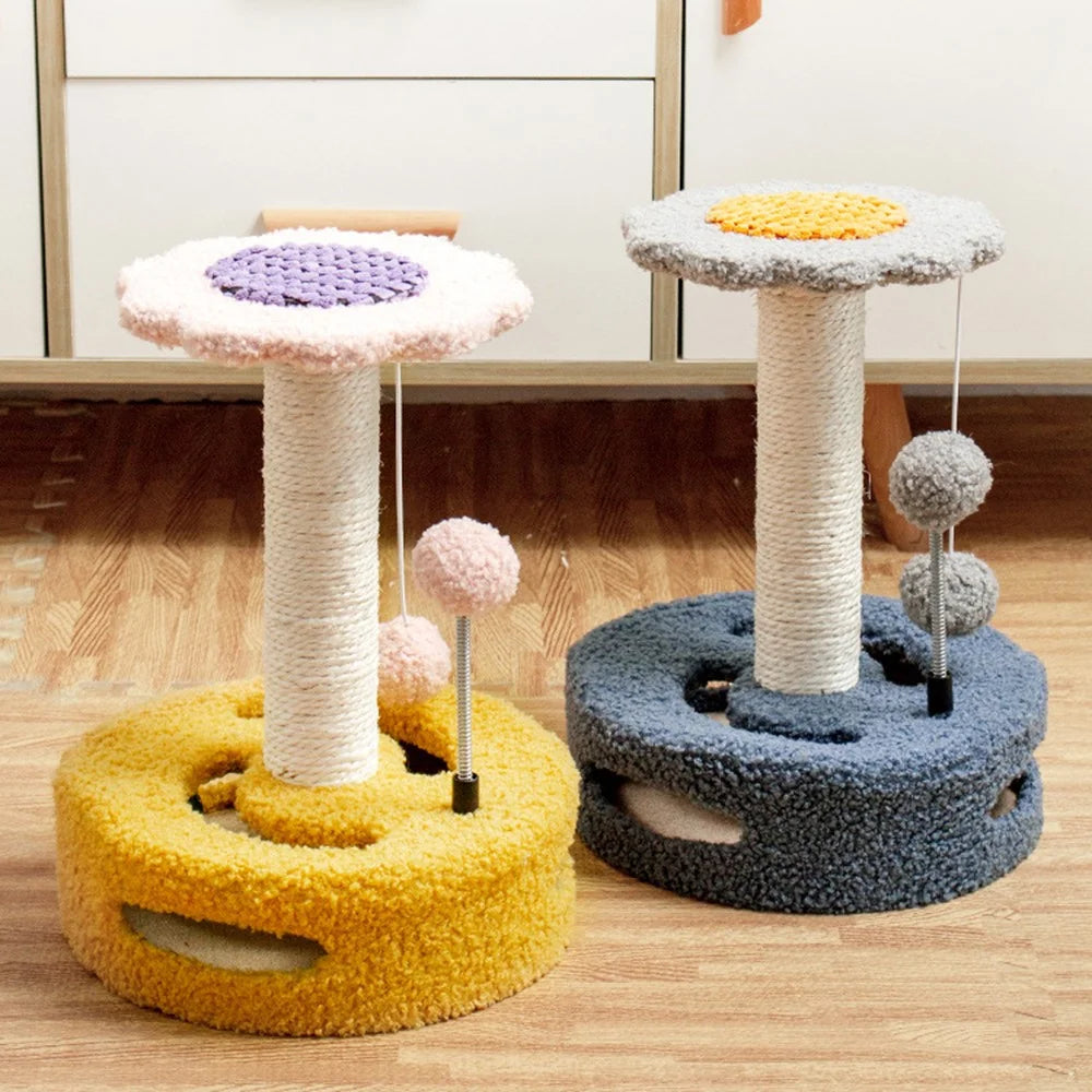 Cat Tree Cat Tower Pet Play Climbing Stand with Dangling Ball for Kittens Adult Cats - Green+Pink - 6