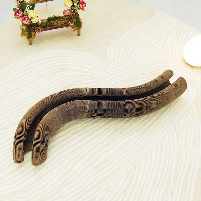 Magic Organ Cat Scratching Board with Bell Corrugated Paper Interactive Claw Grinding Toy ST - Retroflex Pattern - 5