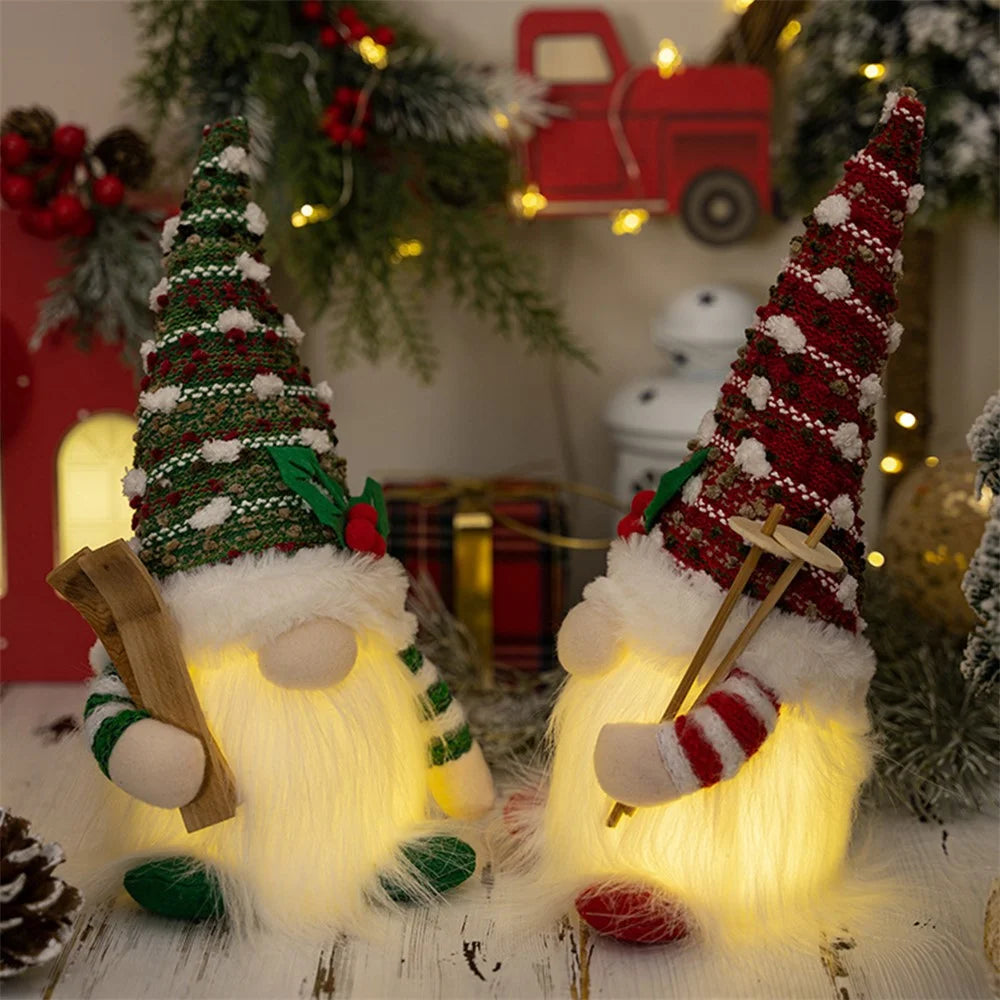 Cloth+PVC Snow Christmas Toy LED Light Stuffed Rudolph Toddlers Xmas Holiday Gift - Green - 4