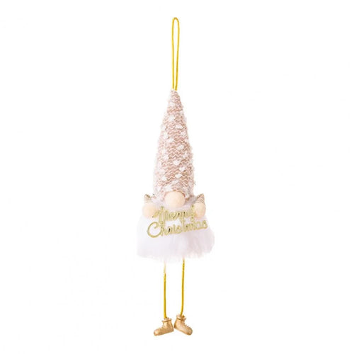 Sequin Christmas Plush Decorations Cloth LED Light Battery Operated Doll Xmas Ornament Gift for Holiday - Boy - 1