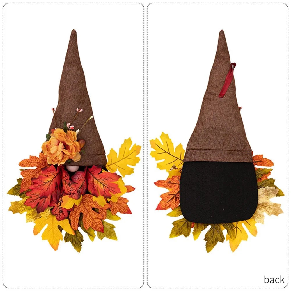 Christmas Home Door Wreath Hanging Ornament Gift Autumns Harvest Fall Wreath Window Decoration - 2