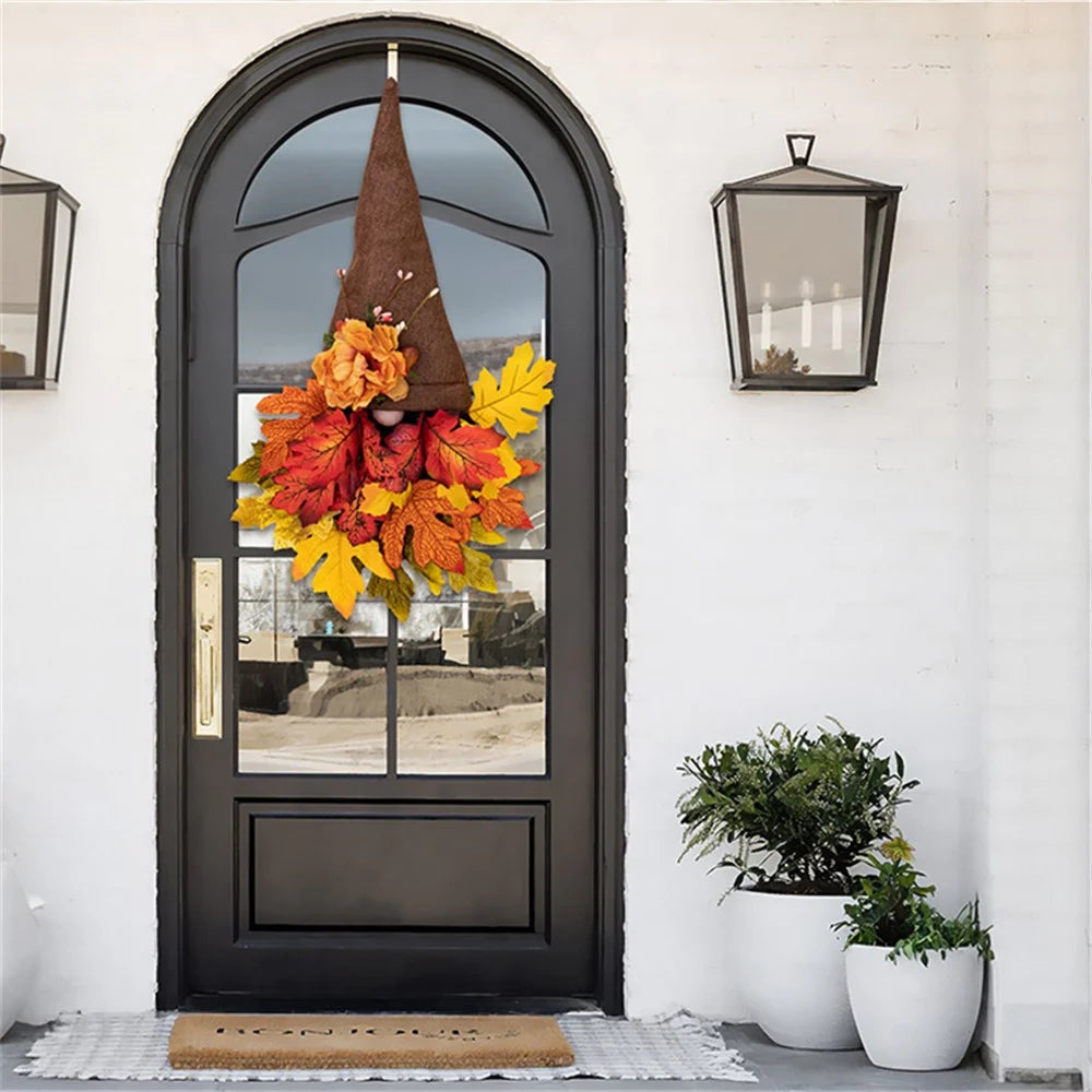 Christmas Home Door Wreath Hanging Ornament Gift Autumns Harvest Fall Wreath Window Decoration - 6