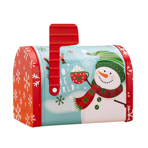 Iron Christmas Candy Treat Box Goodie Gift Storage Case for Wedding Birthday Party Favors - Snowman - 1