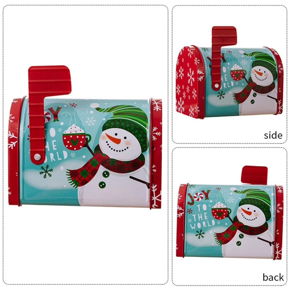 Iron Christmas Candy Treat Box Goodie Gift Storage Case for Wedding Birthday Party Favors - Snowman - 3