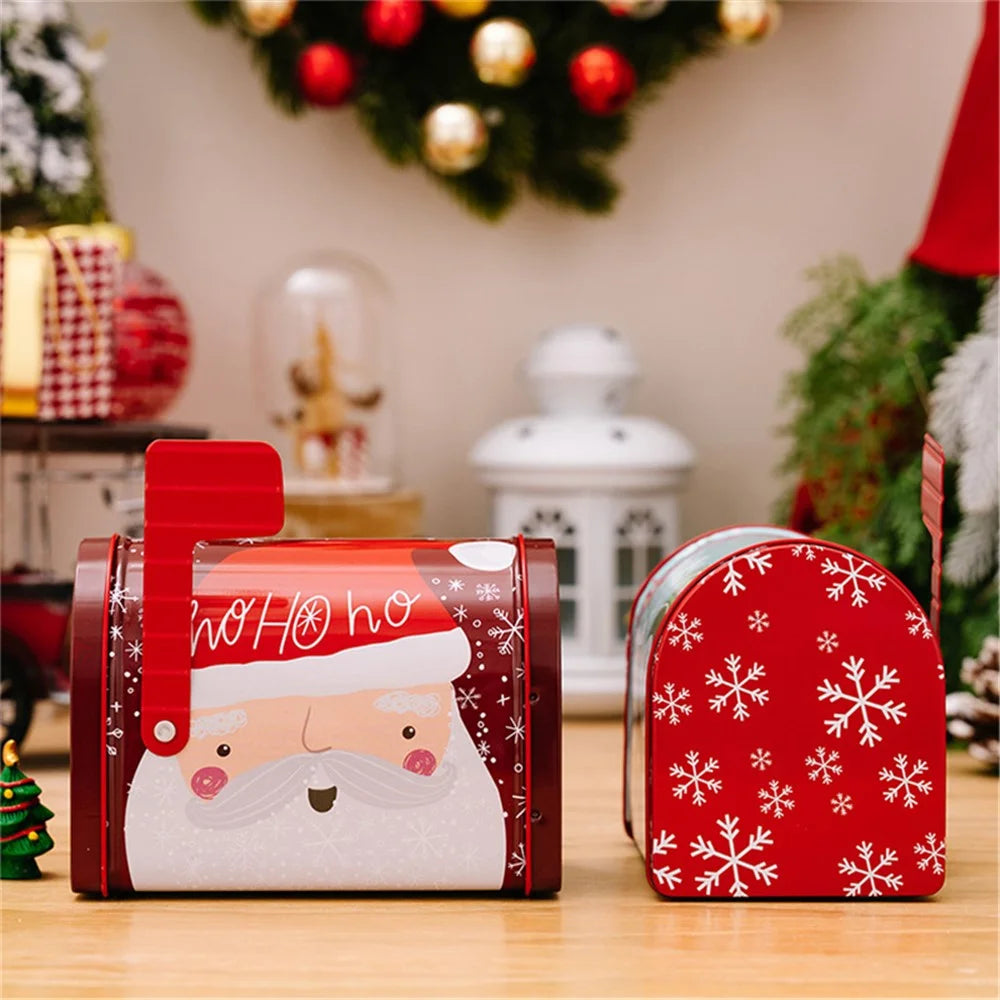 Iron Christmas Candy Treat Box Goodie Gift Storage Case for Wedding Birthday Party Favors - Snowman - 6