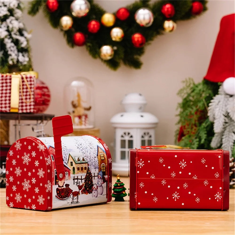 Iron Christmas Candy Treat Box Goodie Gift Storage Case for Wedding Birthday Party Favors - Snowman - 7