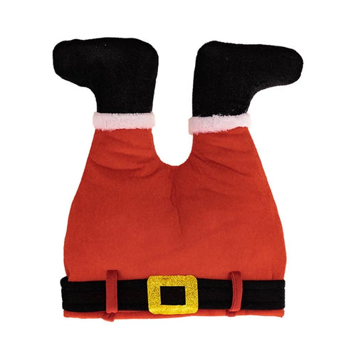 PP + Cotton Christmas Pants Hats Santa Claus Legs Caps Party Hat Dress Up Winter Party Ornament Xmas Decorations Gift - Red - 1