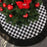 Christmas Tree Skirt Black and White Plaid Cloth Decoration Xmas Tree Ornament Gift for Home Holiday Decor - 2