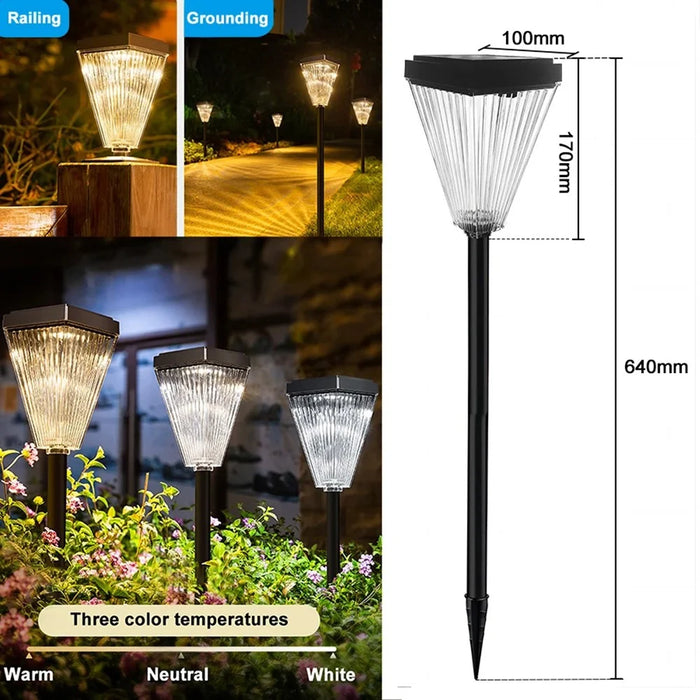 DS023 Solar Powered Garden LED Lamp Patio Yard Lawn Light with 3 Color Temperature - 7