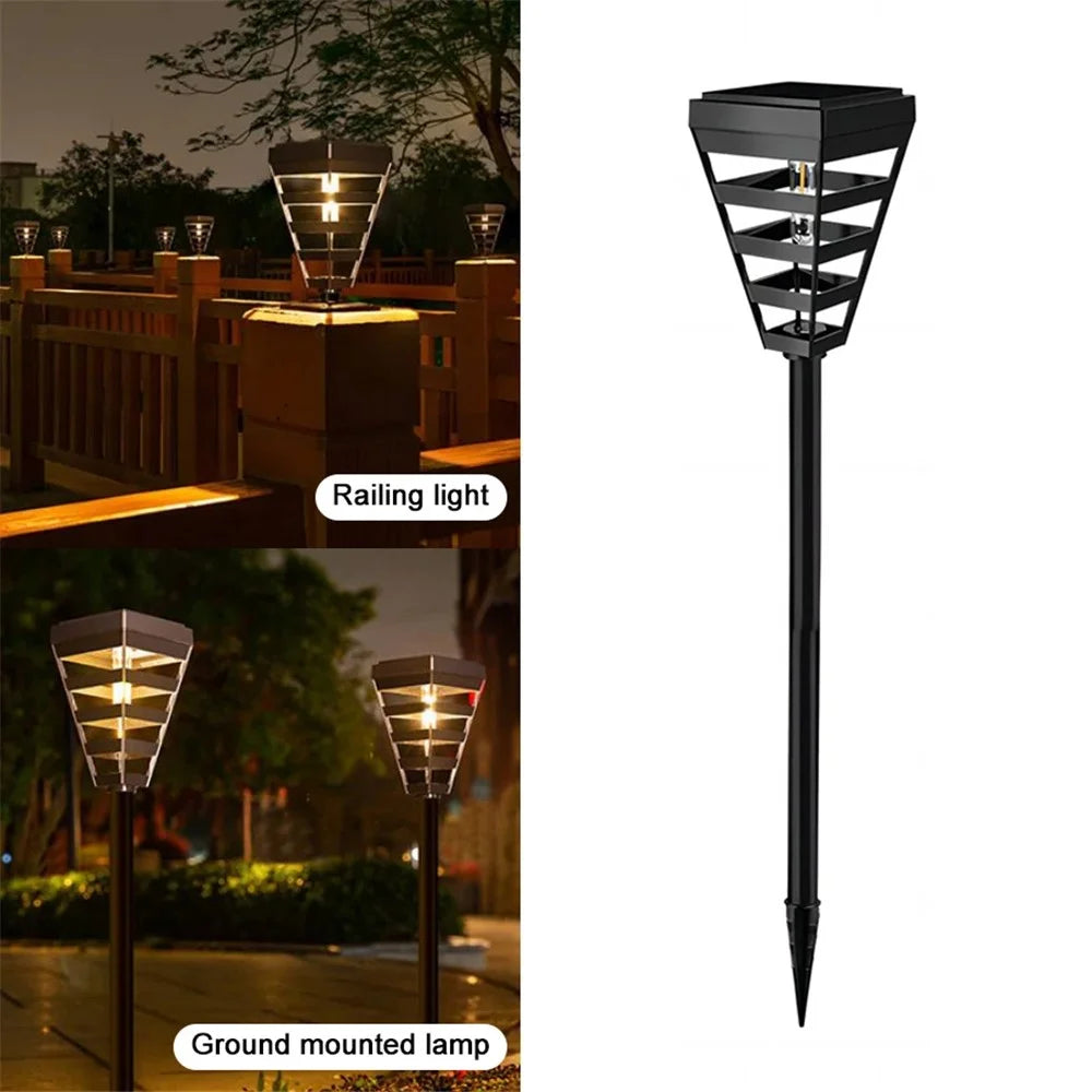 DS026 3000K Solar Lawn Light Waterproof 200LM Garden LED Stake Lamp for Home Patio Yard (Warm Light) - 2