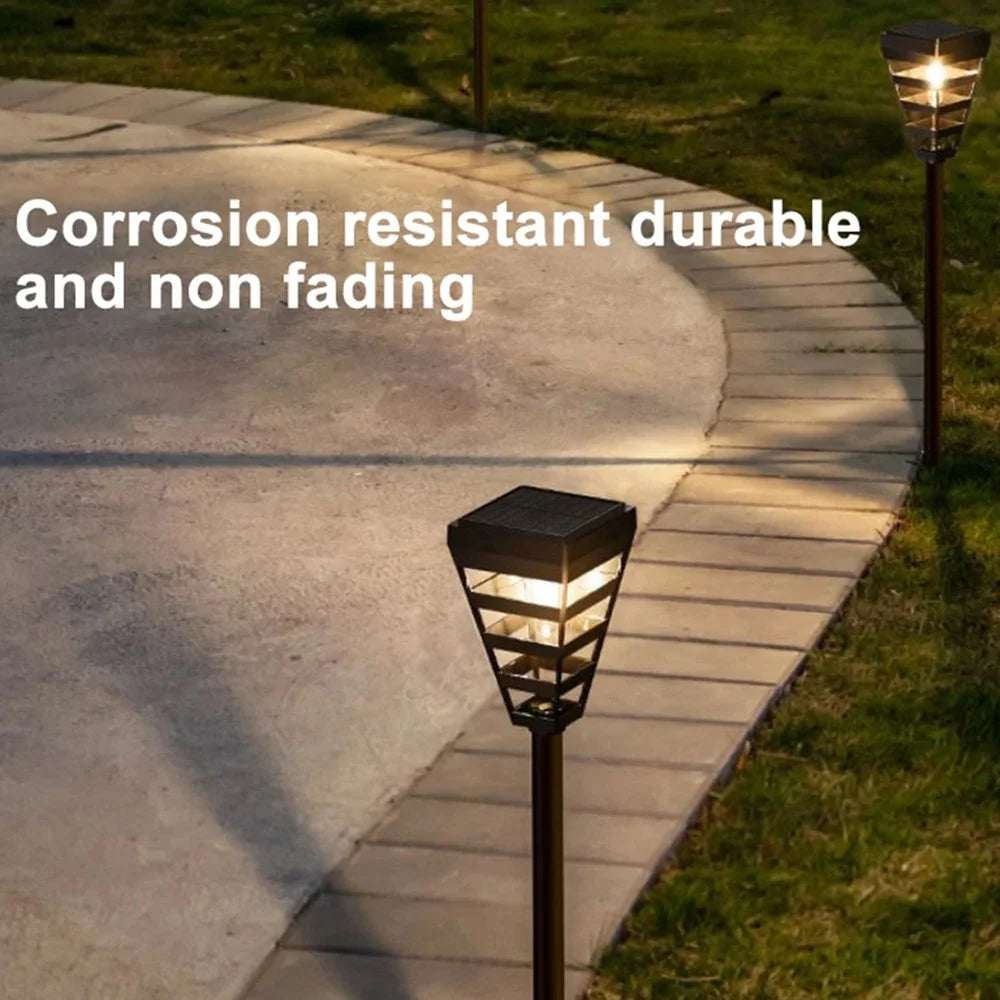 DS026 3000K Solar Lawn Light Waterproof 200LM Garden LED Stake Lamp for Home Patio Yard (Warm Light) - 4