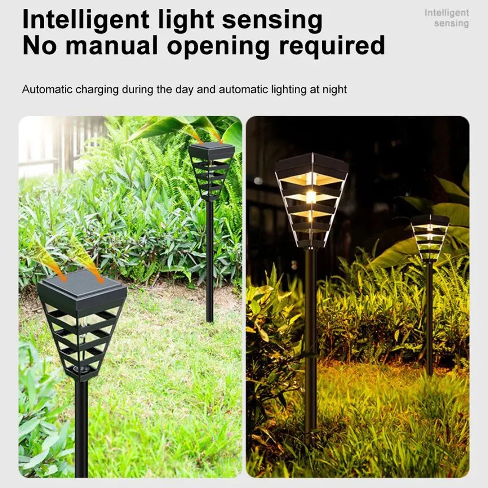 DS026 3000K Solar Lawn Light Waterproof 200LM Garden LED Stake Lamp for Home Patio Yard (Warm Light) - 5