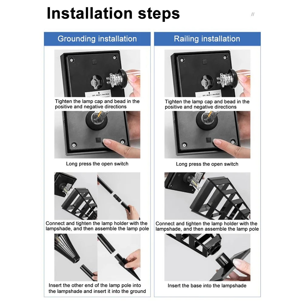 DS026 3000K Solar Lawn Light Waterproof 200LM Garden LED Stake Lamp for Home Patio Yard (Warm Light) - 7