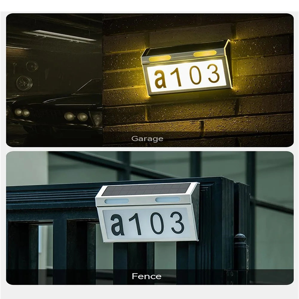 DS-HNL Solar Door Sign Lamp Outdoor Wiring Free LED Lights IP65 Waterproof Garden Lamp - 4