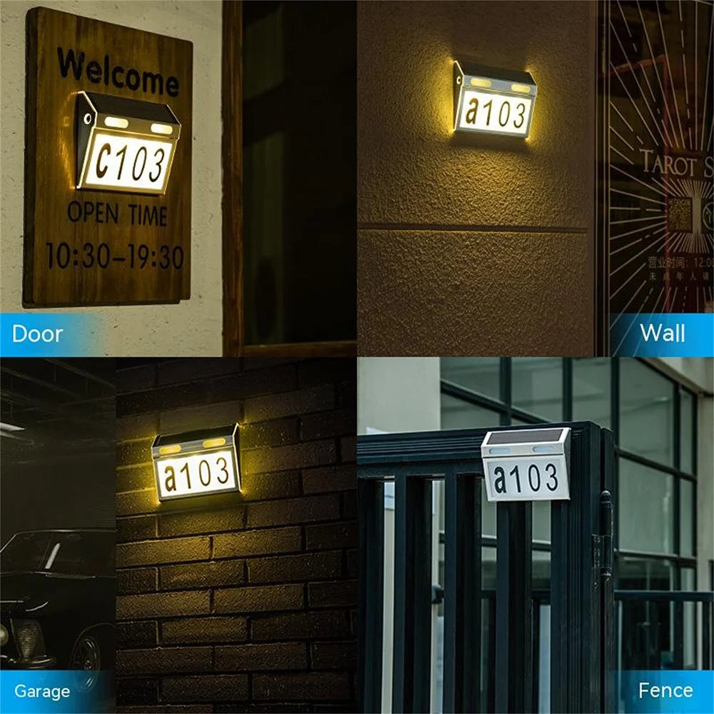 DS-HNL Solar Door Sign Lamp Outdoor Wiring Free LED Lights IP65 Waterproof Garden Lamp - 7