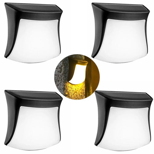 DS1111 4PCS Waterproof Home Yard Porch Lamp LED Solar Wall Hanging Light Home Garden Decoration - Warm-white Light - 1