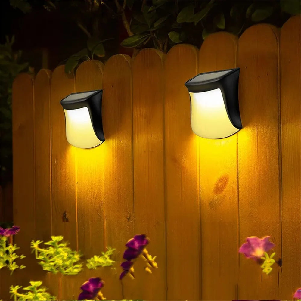 DS1111 4PCS Waterproof Home Yard Porch Lamp LED Solar Wall Hanging Light Home Garden Decoration - Warm-white Light - 4