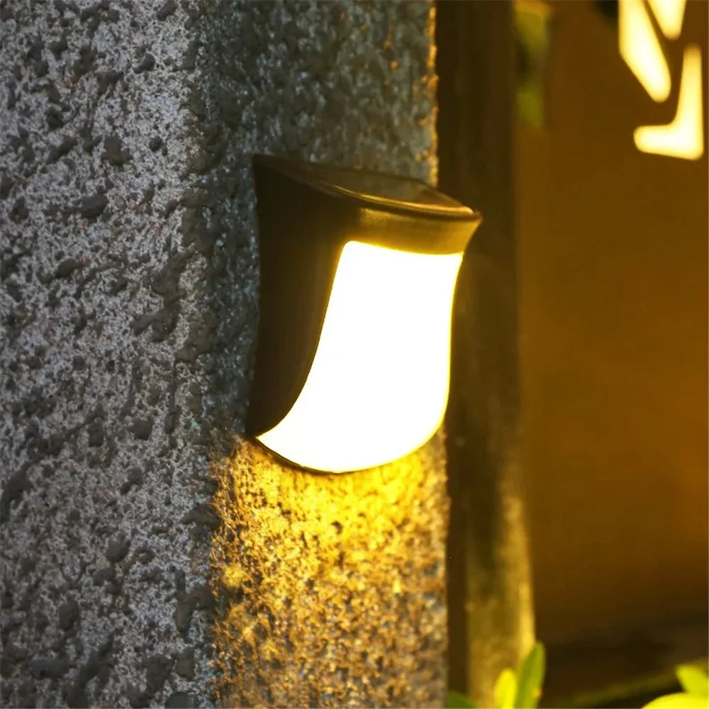 DS1111 LED Solar Wall Hanging Light Outdoor Waterproof Lamp Modern Lighting Decor for Home Garden - Warm-white Light - 3