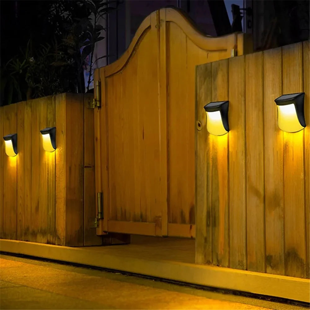 DS1111 LED Solar Wall Hanging Light Outdoor Waterproof Lamp Modern Lighting Decor for Home Garden - Warm-white Light - 5