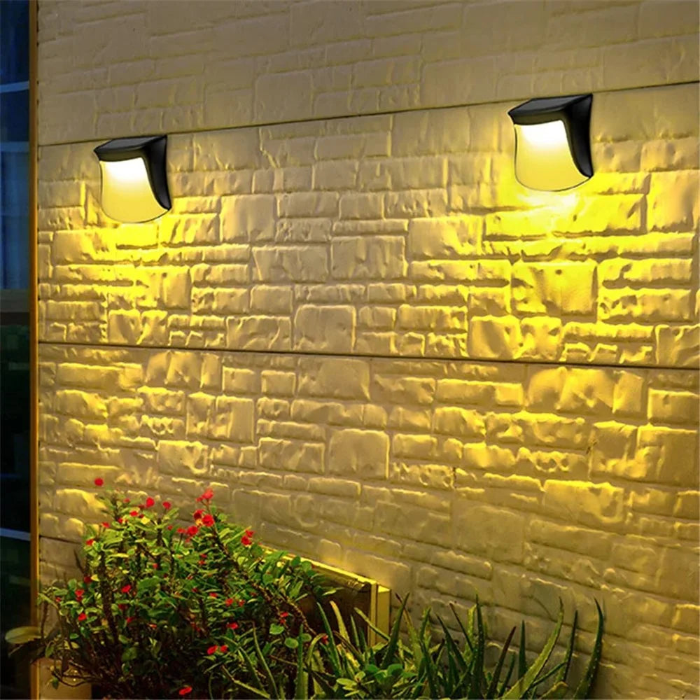 DS1111 LED Solar Wall Hanging Light Outdoor Waterproof Lamp Modern Lighting Decor for Home Garden - Warm-white Light - 6