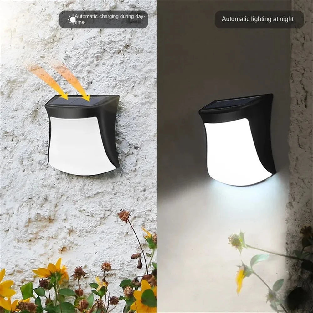 DS1111 LED Solar Wall Hanging Light Outdoor Waterproof Lamp Modern Lighting Decor for Home Garden - Warm-white Light - 7