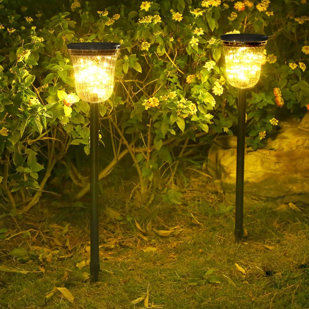 DS701 Home Patio Yard Lawn String Light Inside Solar Powered Garden Stake LED Lamp with Warm Light - 4