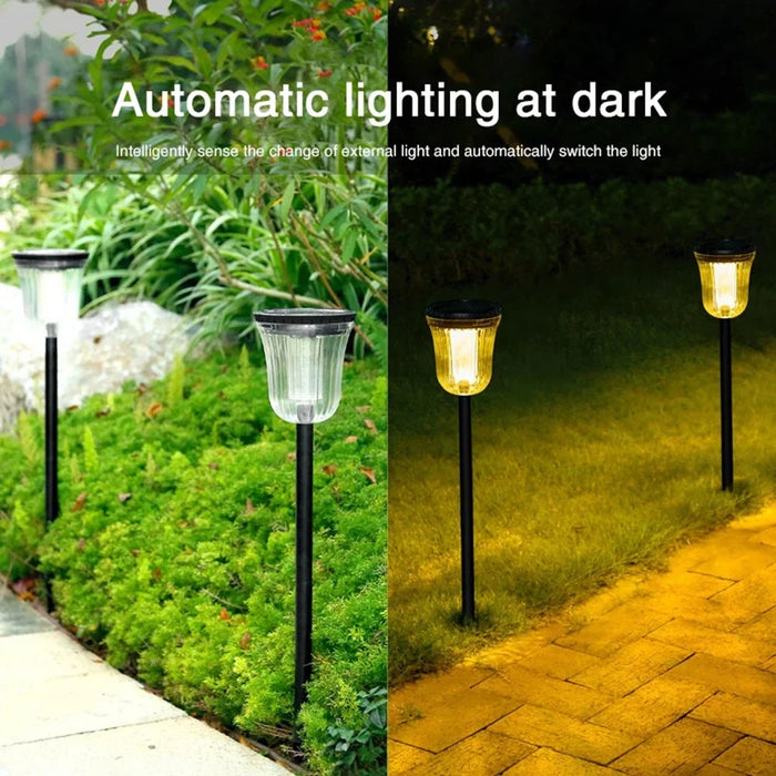 DS701 Solar Powered Garden LED Lamp Patio Yard Lawn Light with White Light + Warm Light - 4