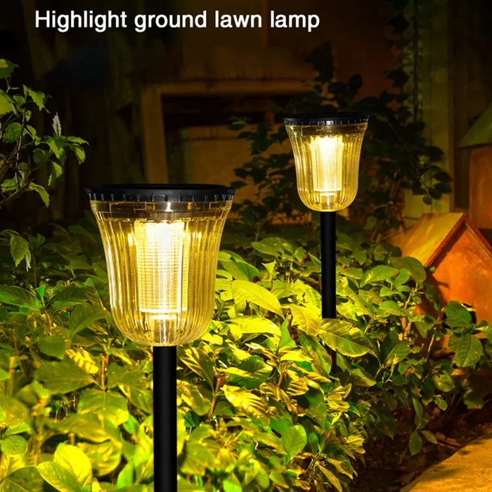 DS701 Solar Powered Garden LED Lamp Patio Yard Lawn Light with White Light + Warm Light - 5