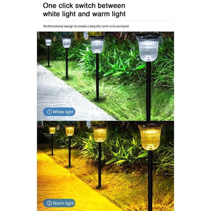 DS701 Solar Powered Garden LED Lamp Patio Yard Lawn Light with White Light + Warm Light - 6