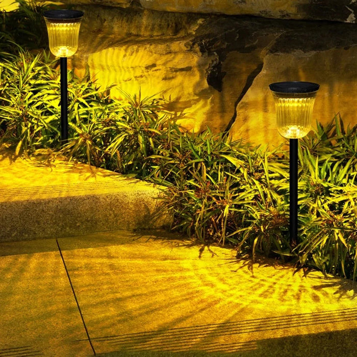 DS701 Solar Powered Garden LED Lamp Patio Yard Lawn Light with White Light + Warm Light - 7