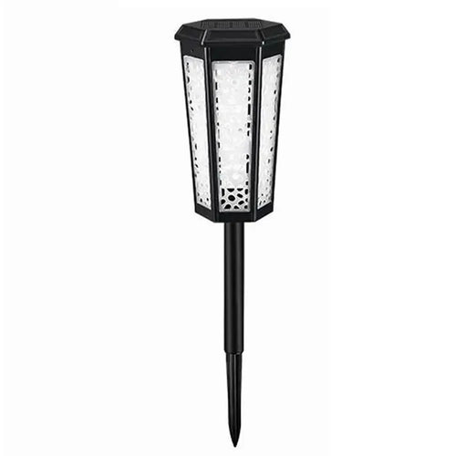 DS019 Hexagonal Hollow-Out Solar Powered Stake LED Lamp Home Yard Lawn Light with Warm Light+RGB - 1