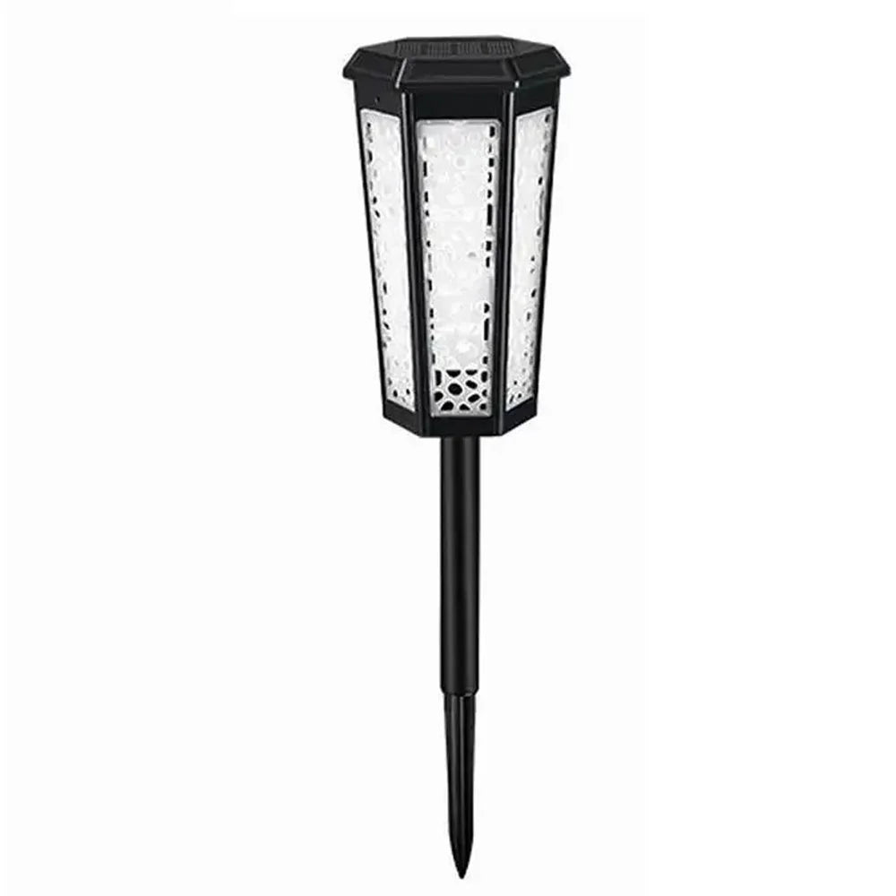 DS019 Hexagonal Hollow-Out Solar Powered Stake LED Lamp Home Yard Lawn Light with Warm Light+RGB - 1