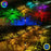 DS019 Hexagonal Hollow-Out Solar Powered Stake LED Lamp Home Yard Lawn Light with Warm Light+RGB - 3