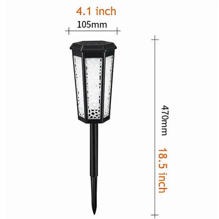 DS019 Hexagonal Hollow-Out Solar Powered Stake LED Lamp Home Yard Lawn Light with Warm Light+RGB - 6