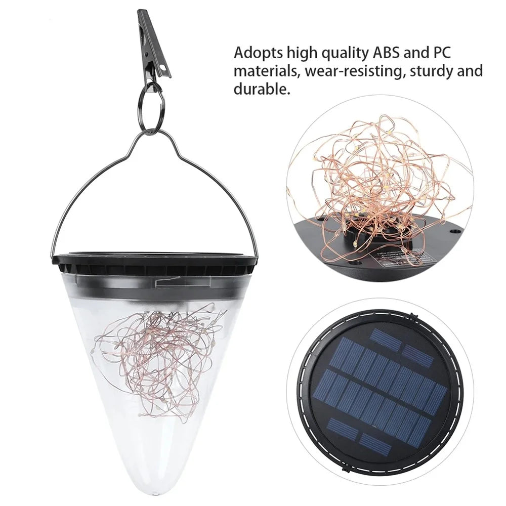 DS006 Outdoor Patio Party Lamp Solar Powered Hanging Jar Light Lantern Lamp Wedding Christmas Decoration - 2