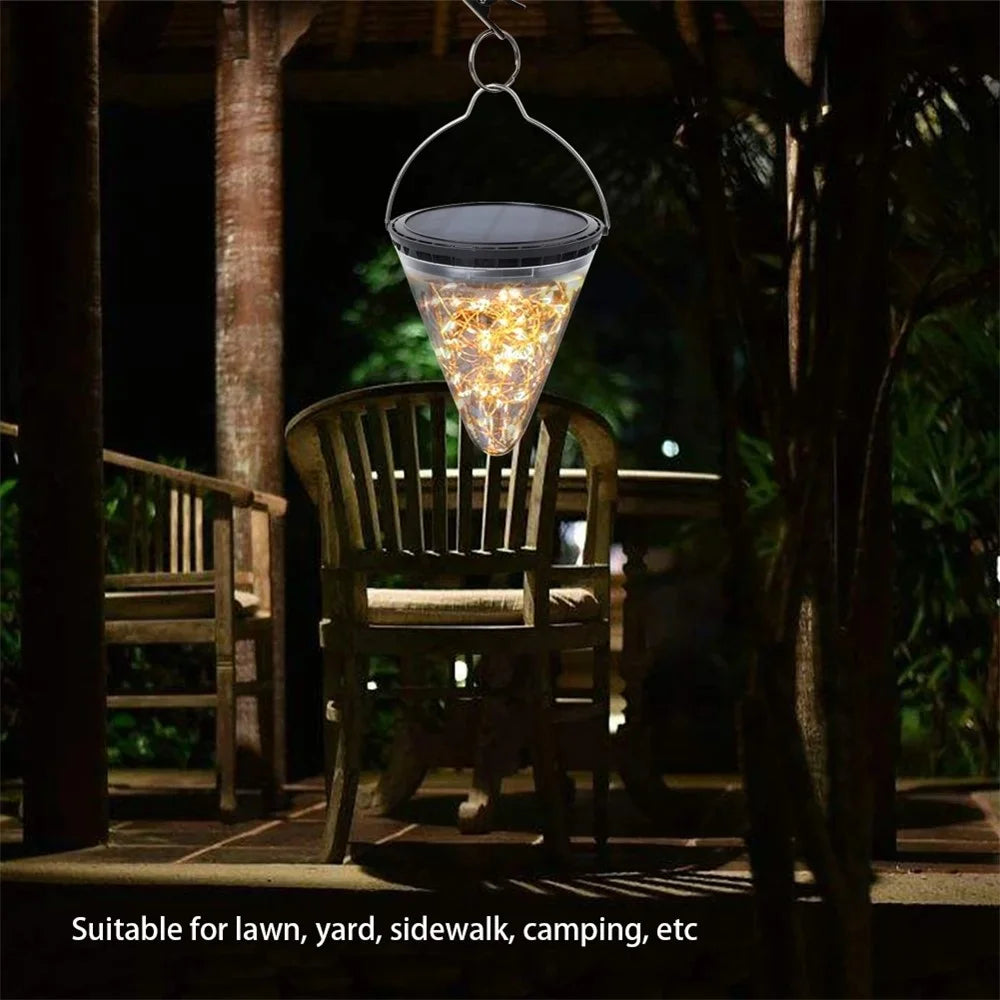 DS006 Outdoor Patio Party Lamp Solar Powered Hanging Jar Light Lantern Lamp Wedding Christmas Decoration - 3
