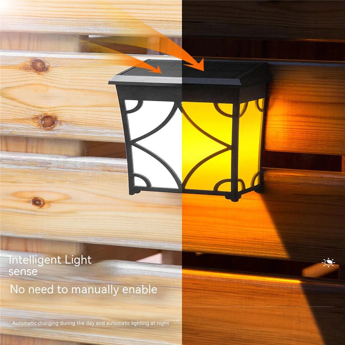 DS601 Retro Style Home Yard Porch Lamp LED Solar Powered Wall Hanging Light with RGB + Warm Light - 4