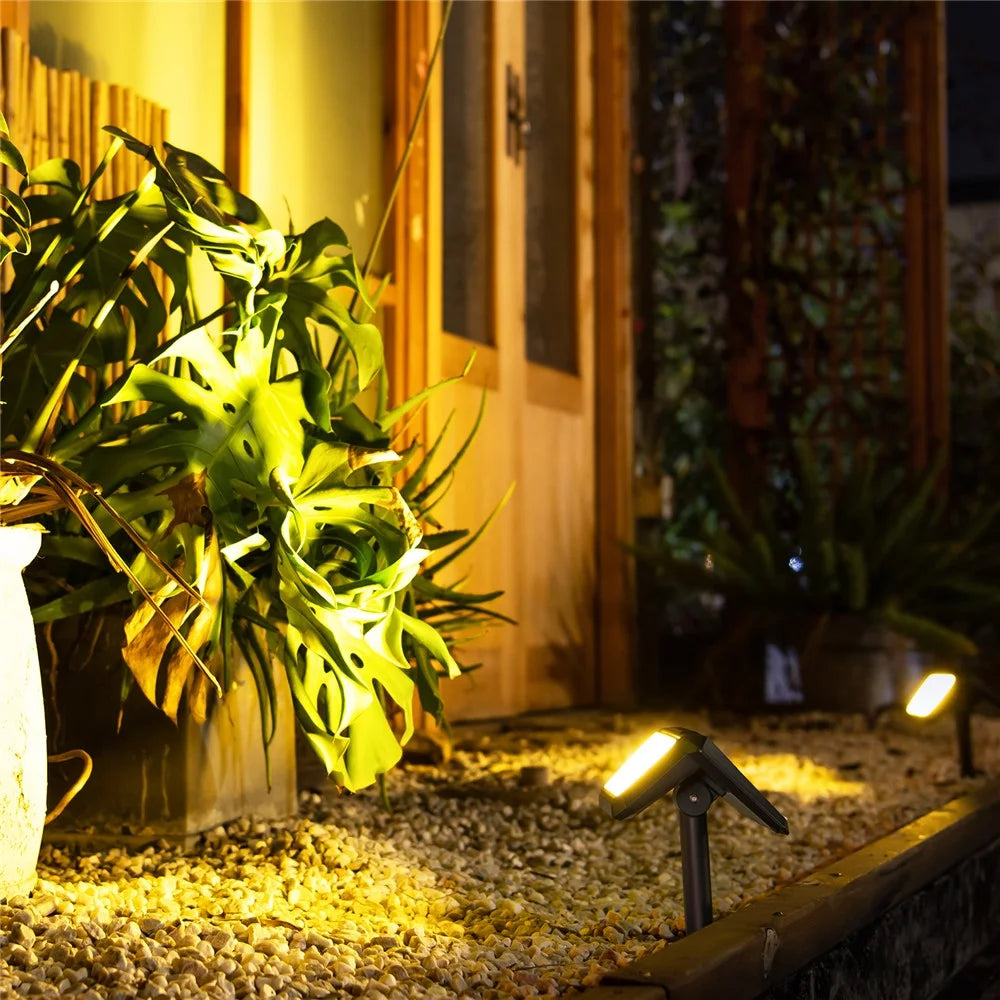 DSL09 Solar Powered Home Yard Porch LED Lamp Waterproof Garden Grass Lawn Decoration Light with Stake - Warm Light - 3