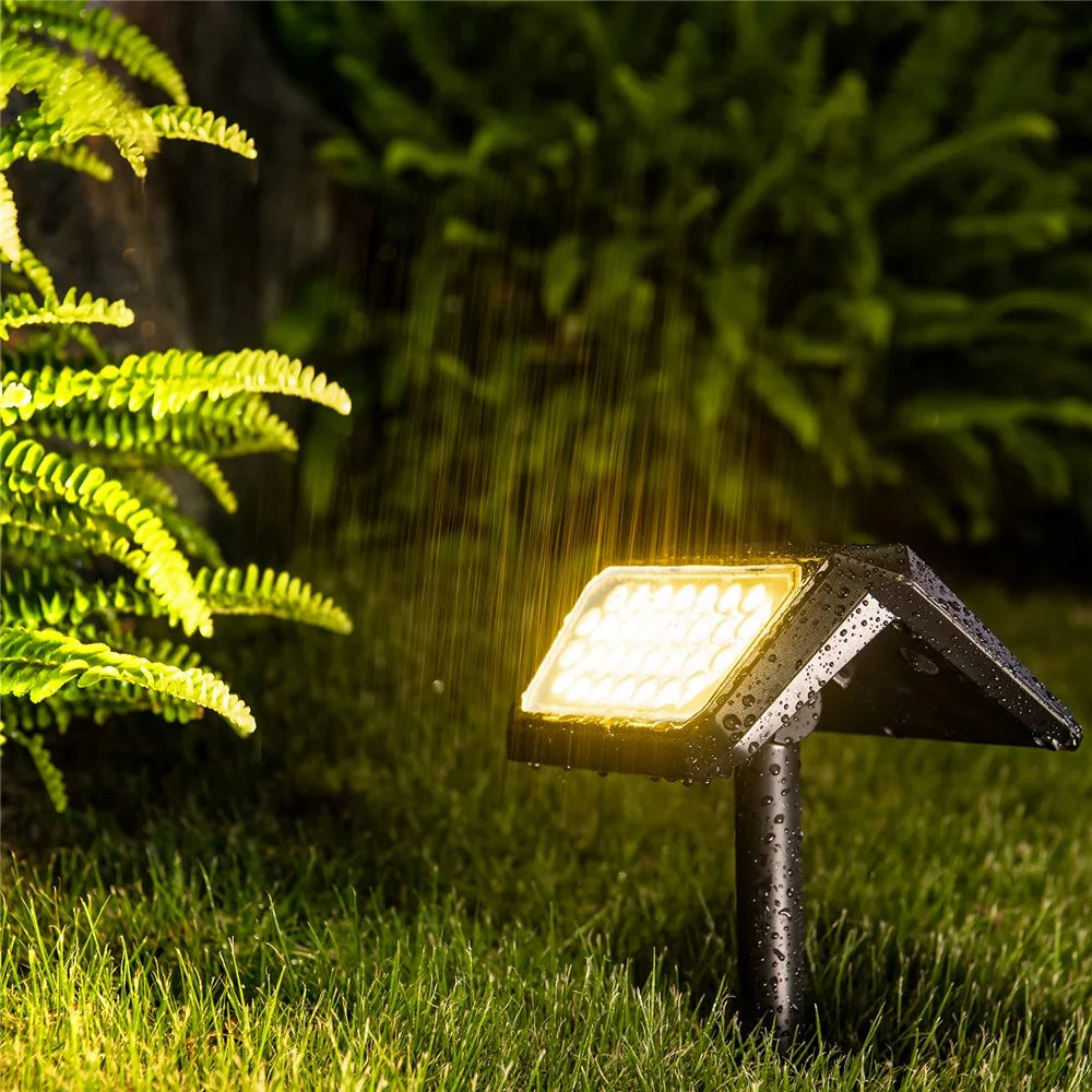 DSL09 Solar Powered Home Yard Porch LED Lamp Waterproof Garden Grass Lawn Decoration Light with Stake - Warm Light - 4