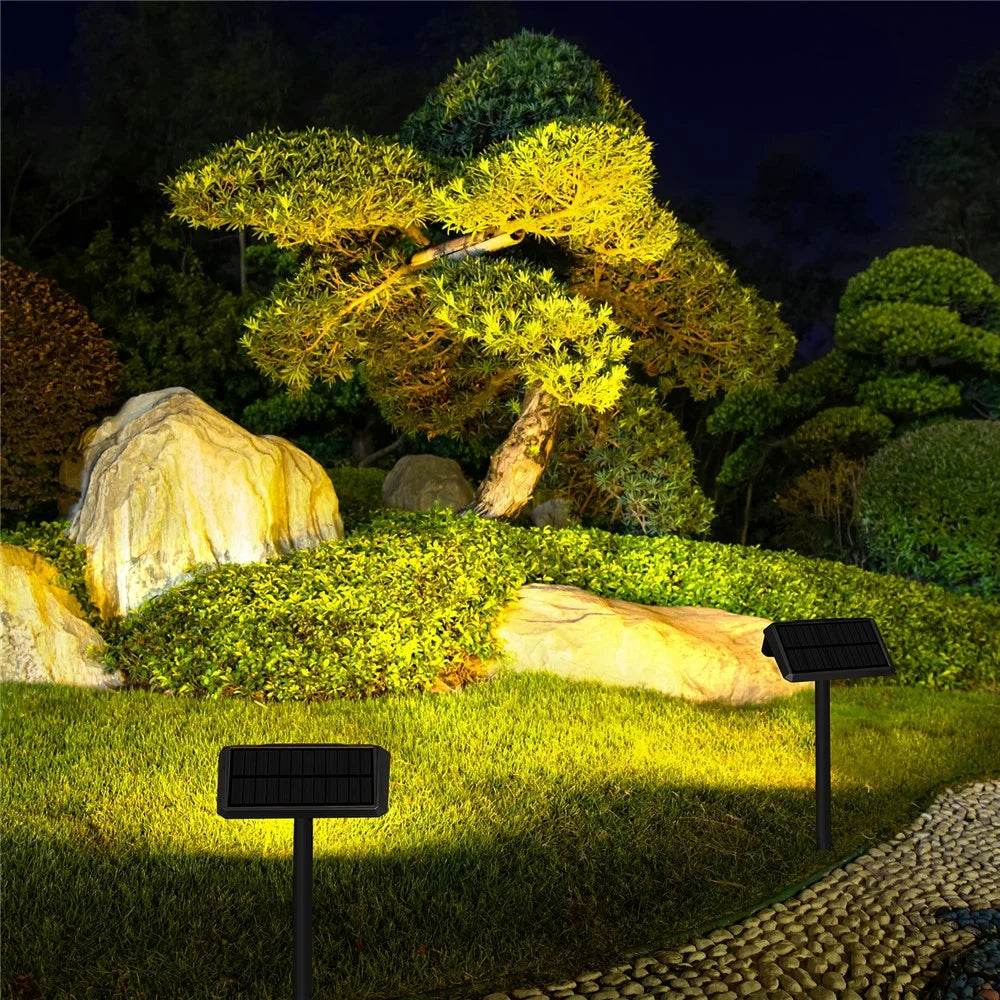 DSL09 Solar Powered Home Yard Porch LED Lamp Waterproof Garden Grass Lawn Decoration Light with Stake - Warm Light - 7
