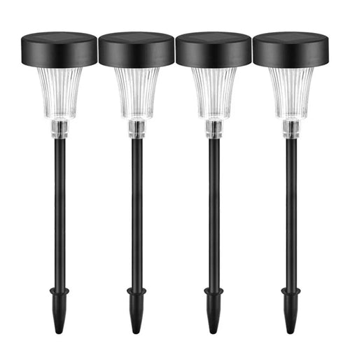 DS001 4PCS Solar Powered Home Lawn LED Lamp Waterproof Garden Decoration Light with Stake - White Light - 1