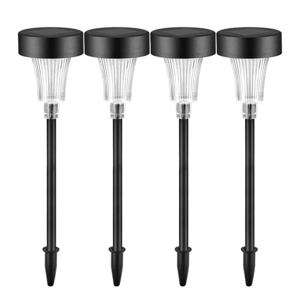 DS001 4PCS Solar Powered Home Lawn LED Lamp Waterproof Garden Decoration Light with Stake - White Light - 1