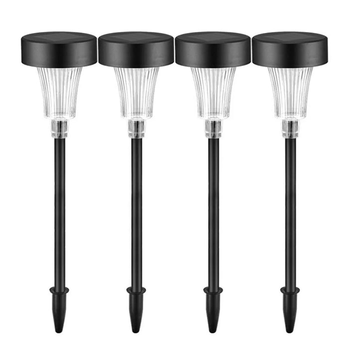 DS001 4PCS Solar Powered Home Lawn LED Lamp Waterproof Garden Decoration Light with Stake - White Light - 1
