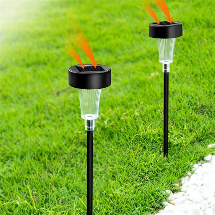 DS001 4PCS Solar Powered Home Lawn LED Lamp Waterproof Garden Decoration Light with Stake - White Light - 4