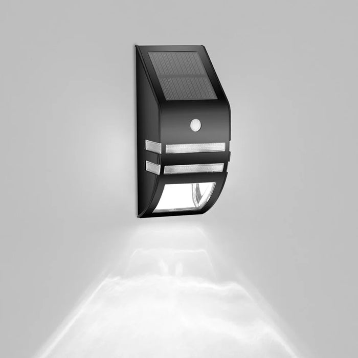 DS-SL2 Trapezoidal Solar Wall Light Waterproof PIR Motion Sensor Garden LED Light - Black Shell / White Light - 2