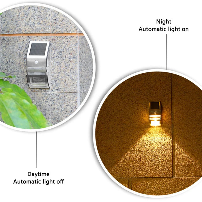 DS-SL2 Trapezoidal Solar Wall Light Waterproof PIR Motion Sensor Garden LED Light - Black Shell / White Light - 4