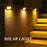 DS-3688 IP65 Waterproof Solar Powered Wall Lamp Outdoor Garden Path Step LED Light - Black Shell / Warm Light - 4