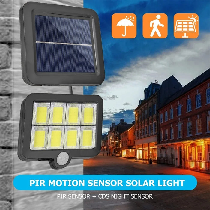 jl-159 Split PIR Motion Sensor Solar Light Outdoor Wall Mounted Night Light for Garden, Yard - 100COB / 1-Grid - 2