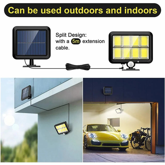 jl-159 Split PIR Motion Sensor Solar Light Outdoor Wall Mounted Night Light for Garden, Yard - 100COB / 1-Grid - 5